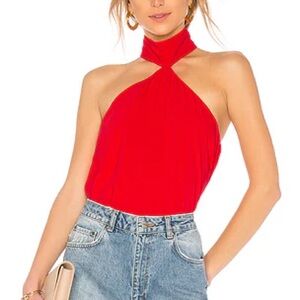 Amanda Uprichard Vibrant Red Halter Top